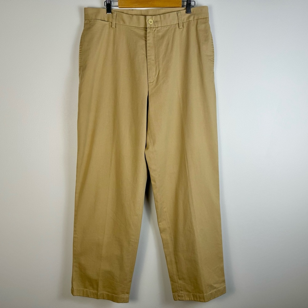 Nautica Clipper Men’s Khaki Chino Pants W36 L32 Relaxed Straight-Leg NWT